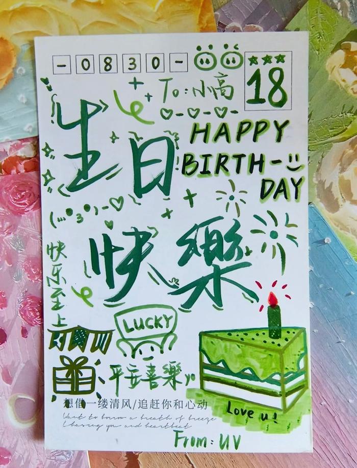 生日贺卡里面怎么画图片