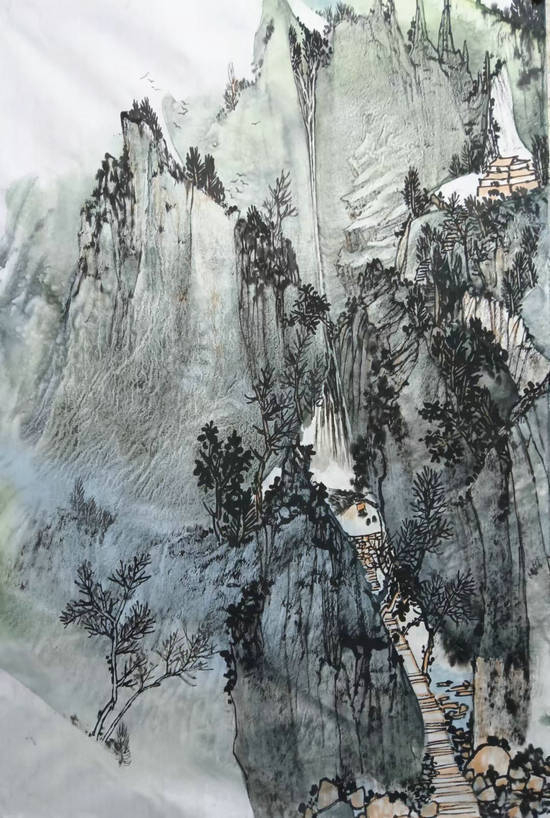 国宝级画家杨松兴的泼彩艺术|杨松兴|画家|山水画_新浪新闻