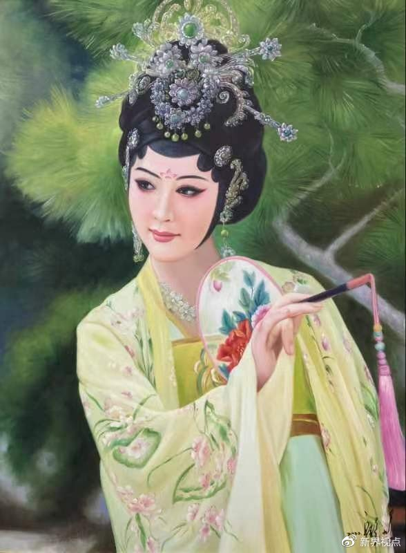 与冷军先生并称中国油画双杰的梁静新古典主义人物