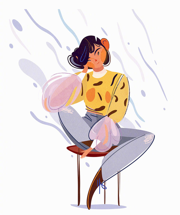 土耳其插画师sibelacikalinakgun绘画作品