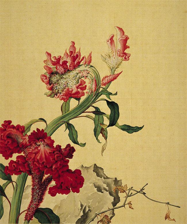仙萼长春图册》16幅，现藏于。画面描绘了四时花卉