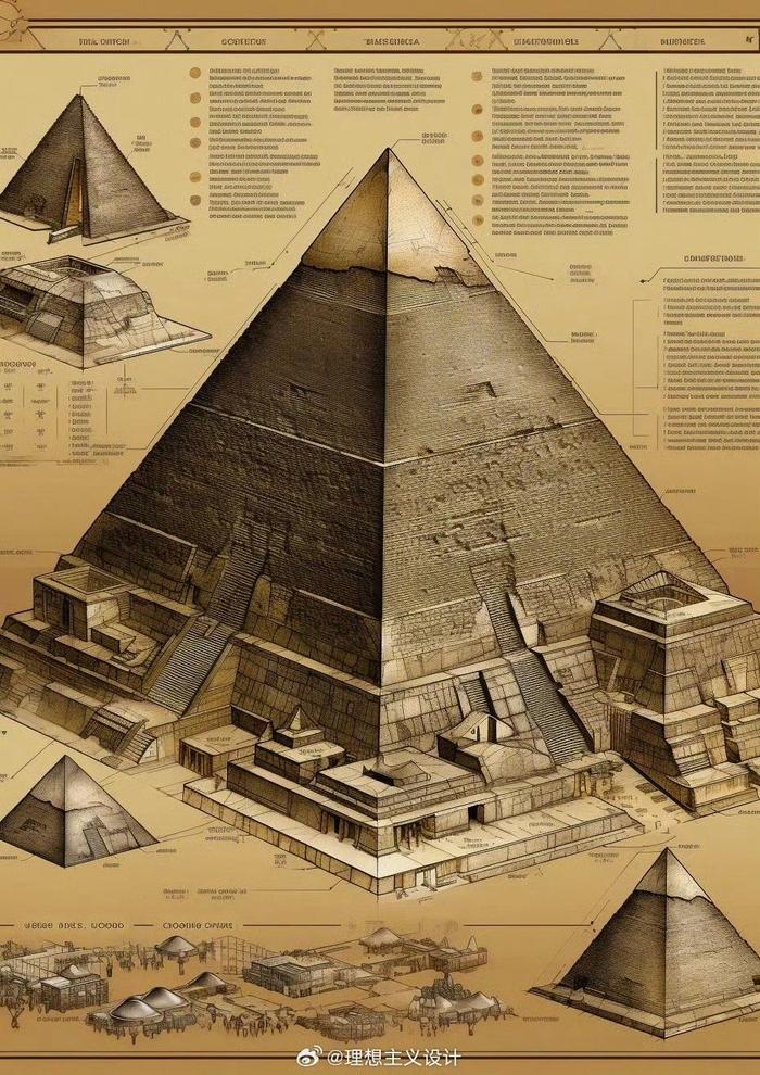 ai还原埃及金字塔结构设计图纸