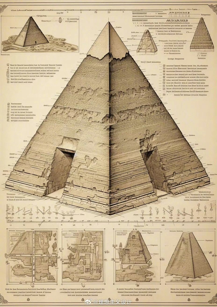 ai还原埃及金字塔结构设计图纸