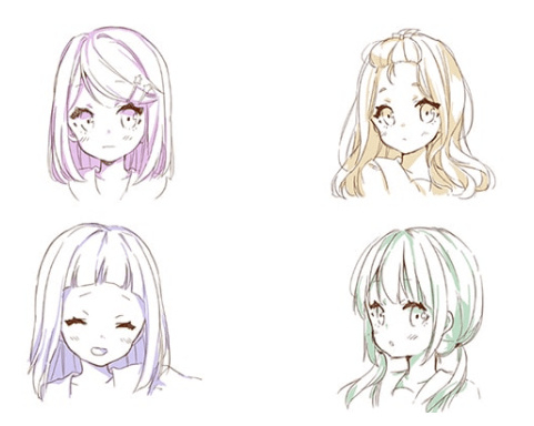 头发的绘制参考教程!|头发|发型|刘海_新浪新闻