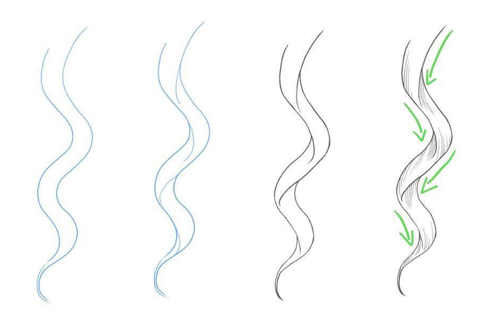 动漫人物头发绘画教程!