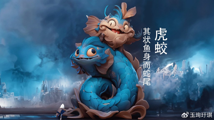 山海经异兽:虎蛟,鱼身而蛇尾,可以治疗痔疮