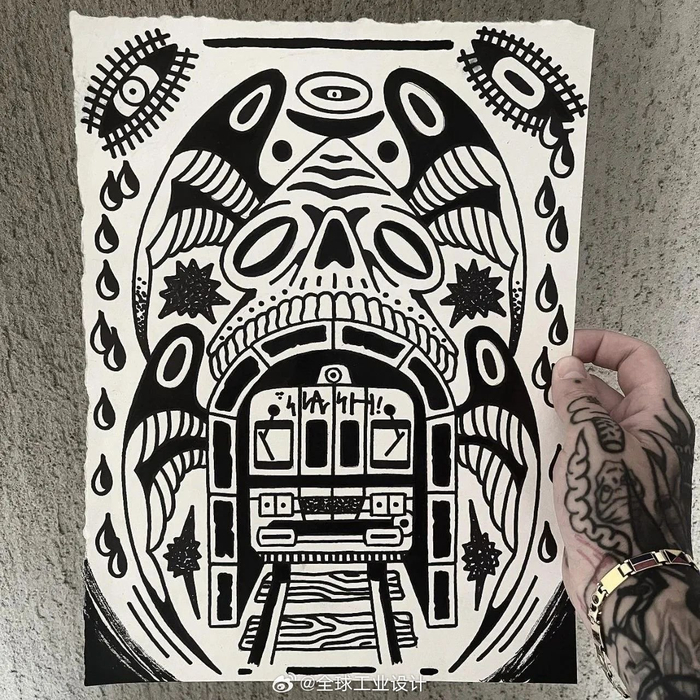 法国艺术家slash42的一组黑白装饰画欣赏