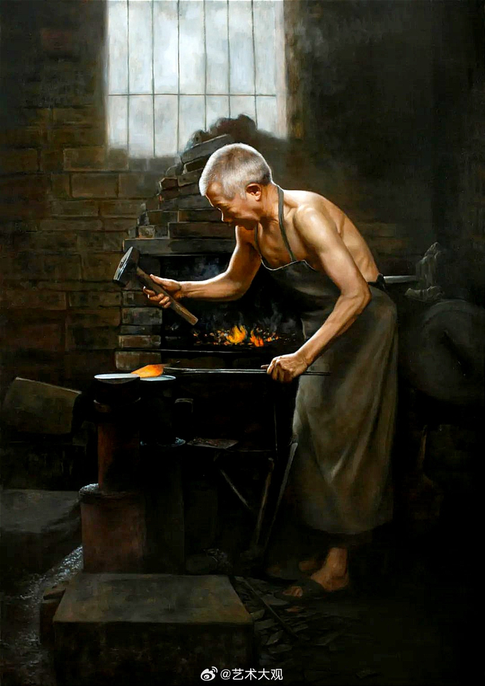 张飞写实油画人物花卉作品专辑 张飞,1980年出生