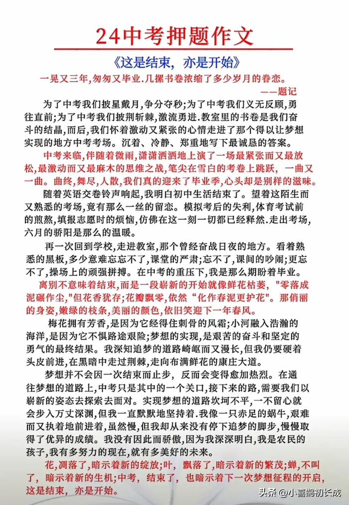 初中生作文大赏!2024中考必备!18篇满分佳作,惊艳四座!