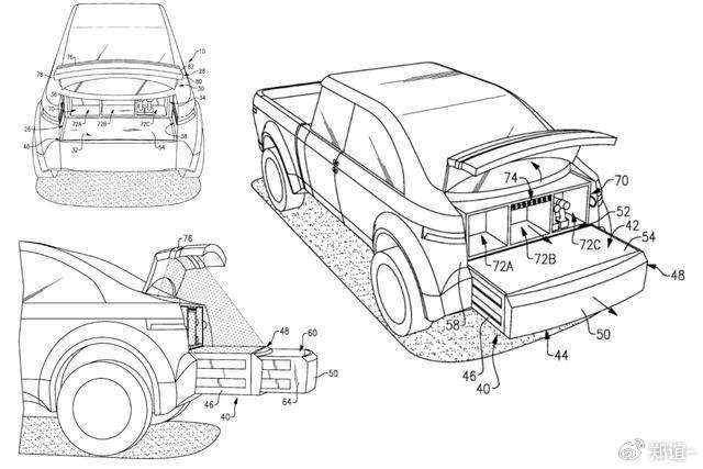 福特電動皮卡抽屜式前備箱專利曝光很有創意