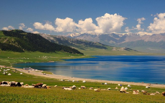赛里木湖新疆海拔最高面积最大风光秀丽的高山湖泊