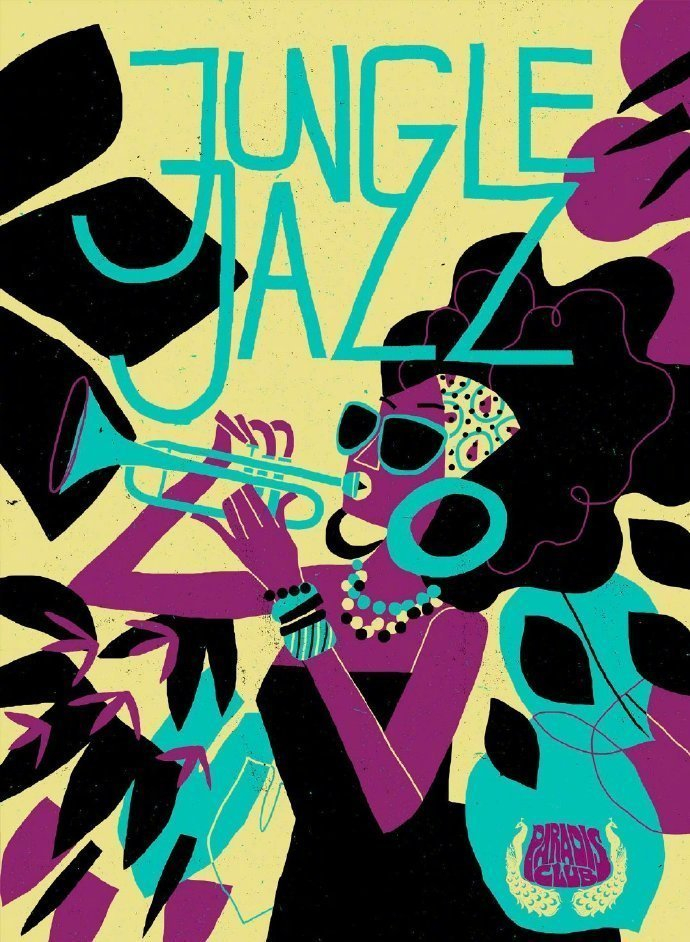 junglejazz音乐节插画海报设计byandréducci