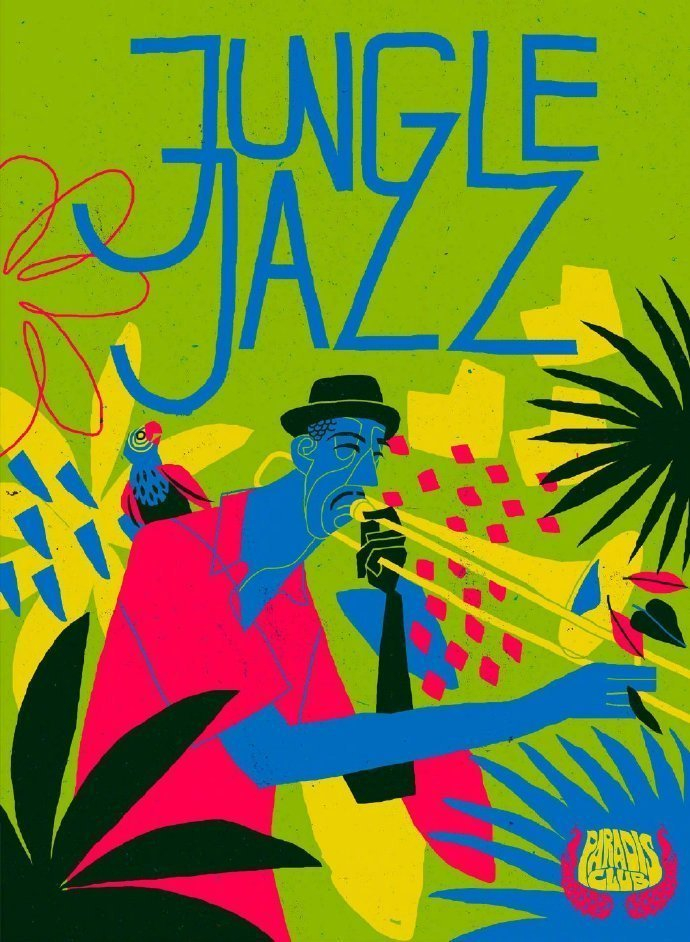 junglejazz音乐节插画海报设计byandréducci
