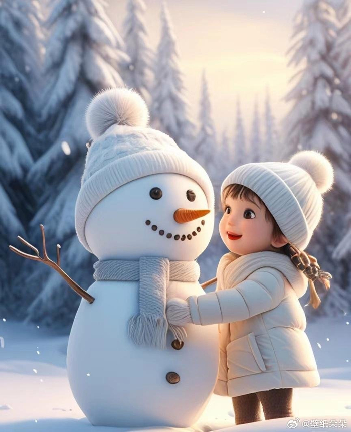 冬雪萌娃小姐妹可爱头像