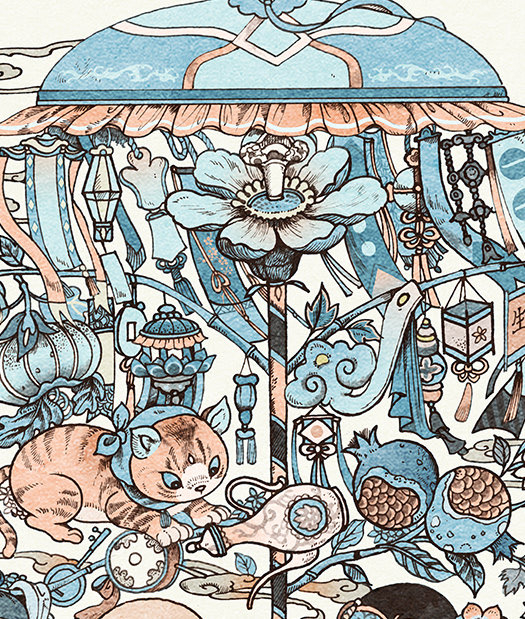 复古风格的插画欣赏：Home and Town