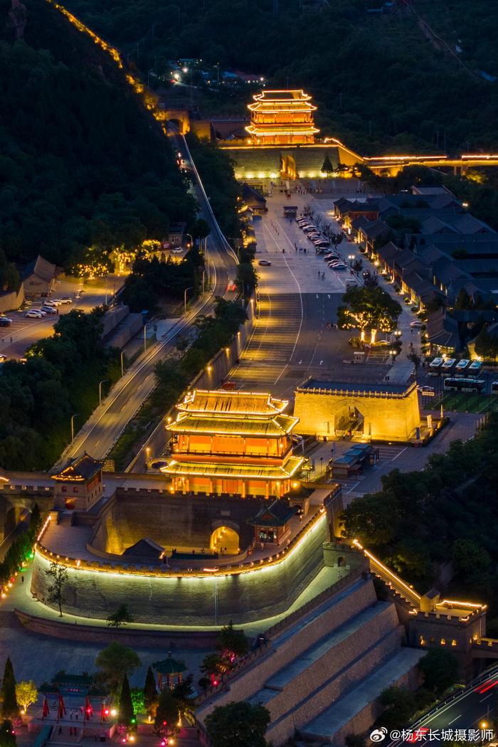 北京昌平居庸关长城夜景