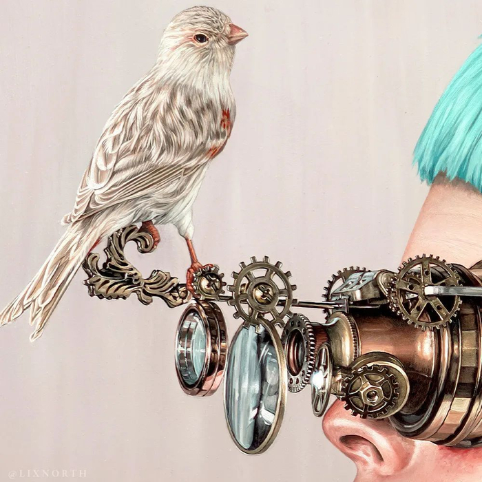 美女也爱蒸汽朋克,充满想象力的自画像,藏着许多故事|机械|蒸汽|朋克