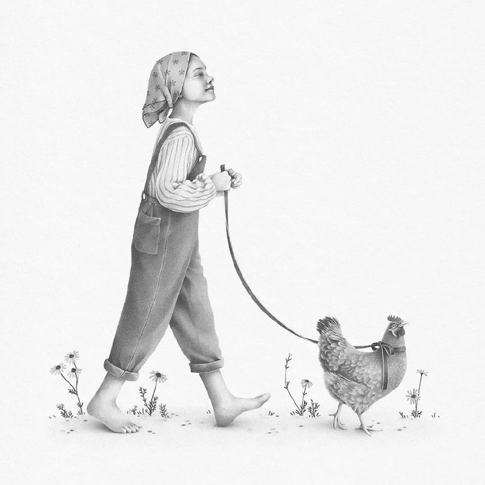 相信这种少见的铅笔插画,会给你带来充满诗意的视觉享受