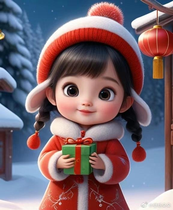 冬雪萌娃小姐妹可爱头像