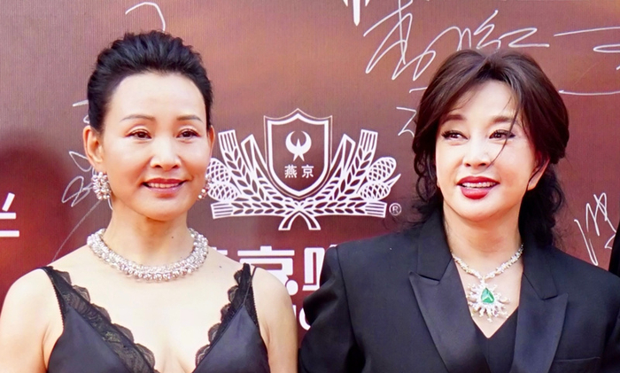 皮肤紧绷笑容僵硬,比旁边天然脸的陈冲差太多|刘晓庆|陈冲|皮肤_新浪