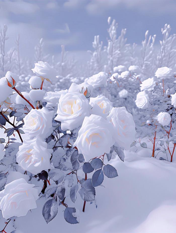 雪山白玫瑰图片大全图片