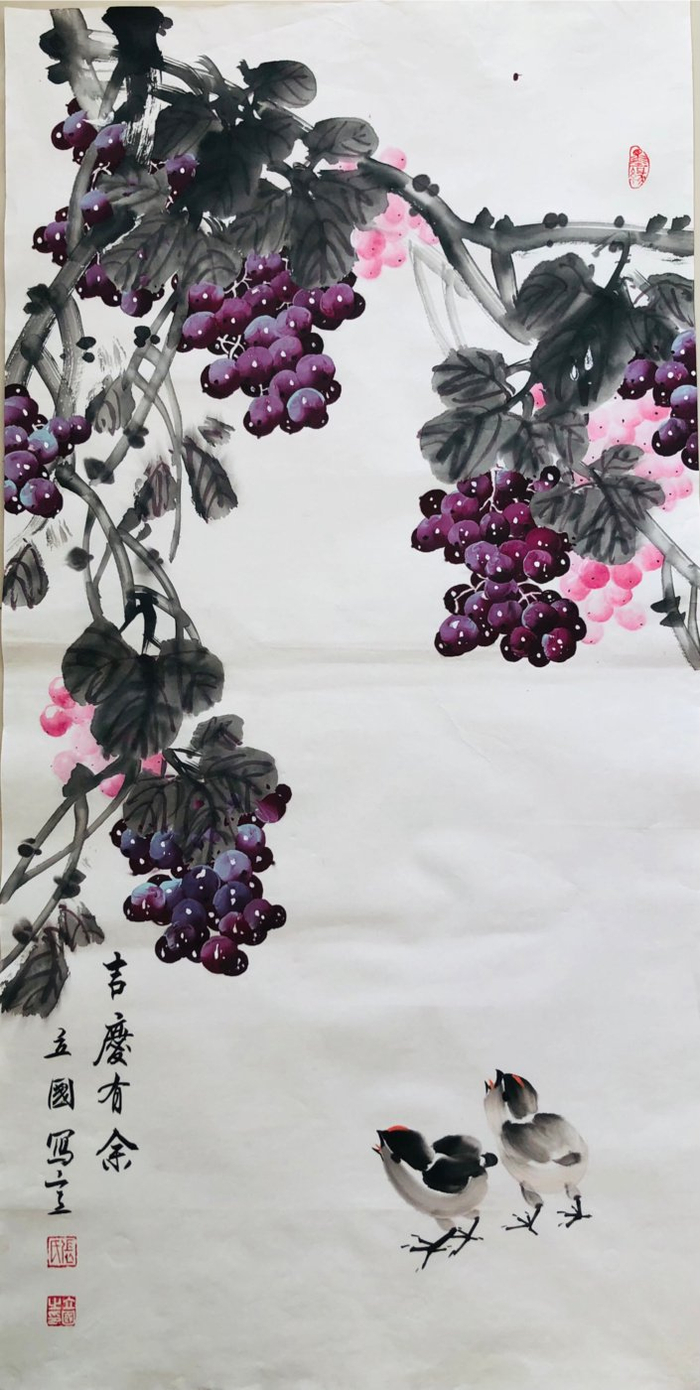 中国画——画家张立国笔下的葡萄园