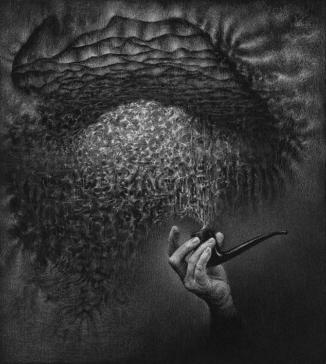 精心绘制的黑白素描 bette burgoyne