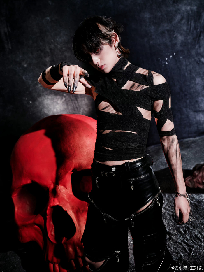 今日发布一组全新暗黑风格写真,黑色和红色撞色显得更加态度鲜明有