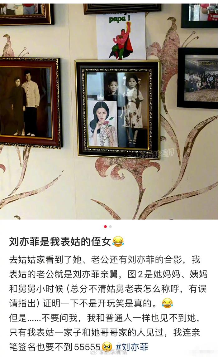 刘亦菲全家合影图片