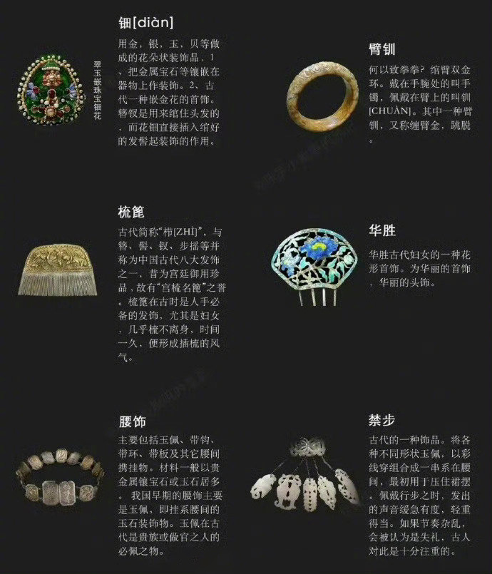 中国古代首饰名称大全