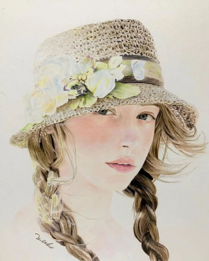 日本彩铅画家笔下的女孩,让我们看到,什么是温柔和妩媚|彩铅|笔下