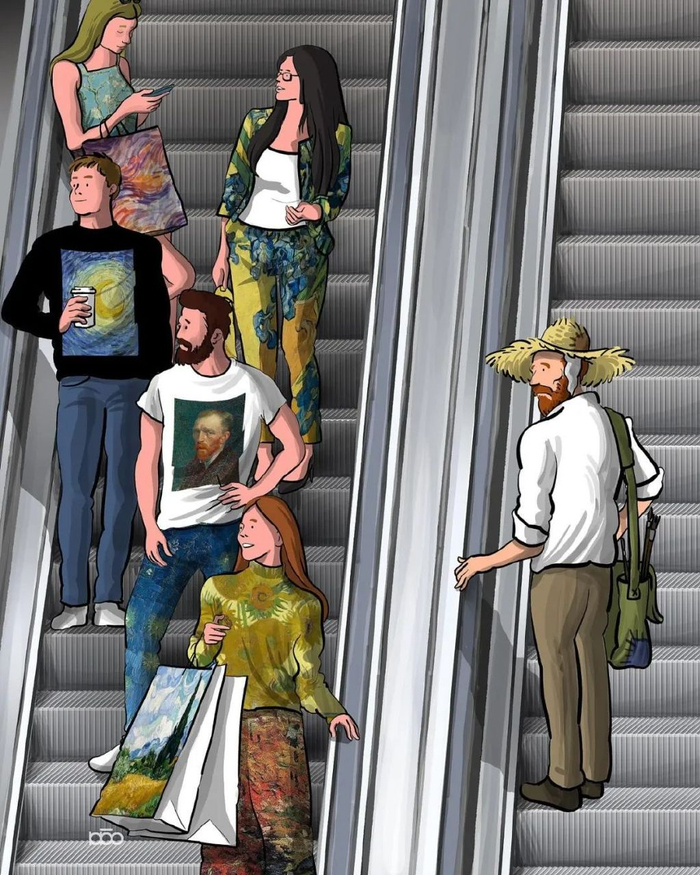 30幅描绘梵高的插画,很美很有爱,网友:要是真的就好了|梵高|插画|阿里