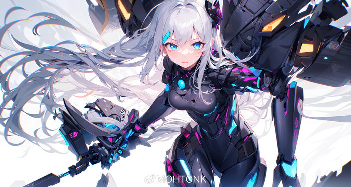 机甲风帅气女孩电脑壁纸绘画图集动漫卡通二次元手机高清壁纸cg