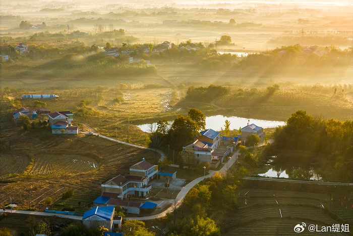 初冬时节的六安市金安区乡村美景