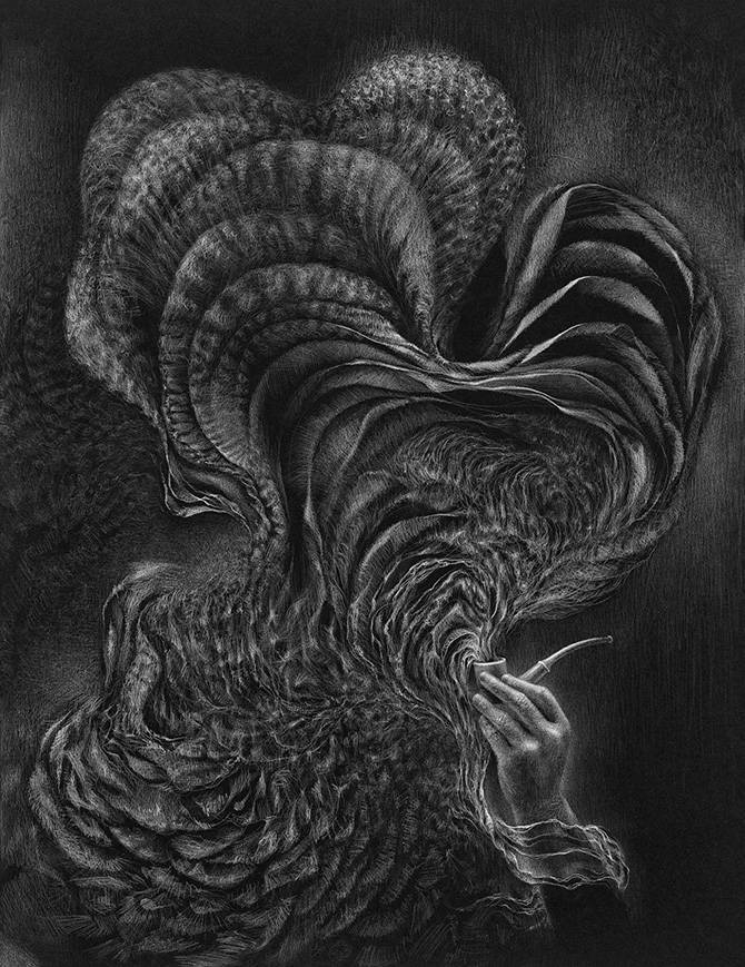 精心绘制的黑白素描 bette burgoyne