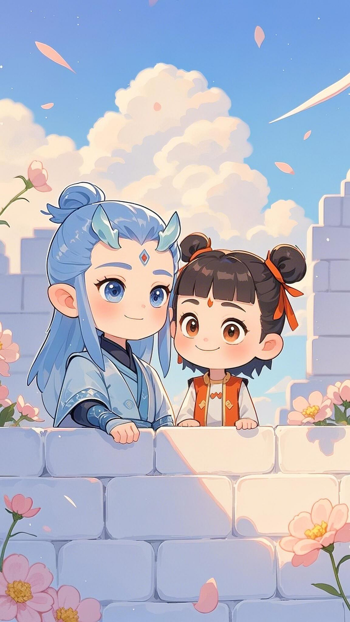 公主们请看,好可爱的哪吒敖丙壁纸!