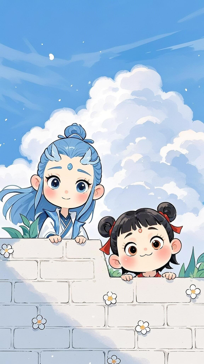 公主们请看,好可爱的哪吒敖丙壁纸!