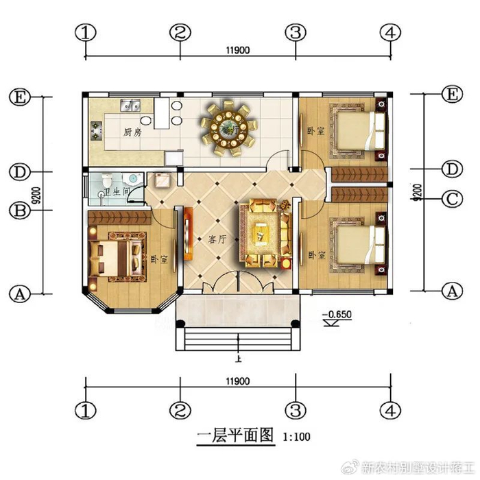 10款一层农村平房别墅设计,10几万一套,都是农村建房的精选