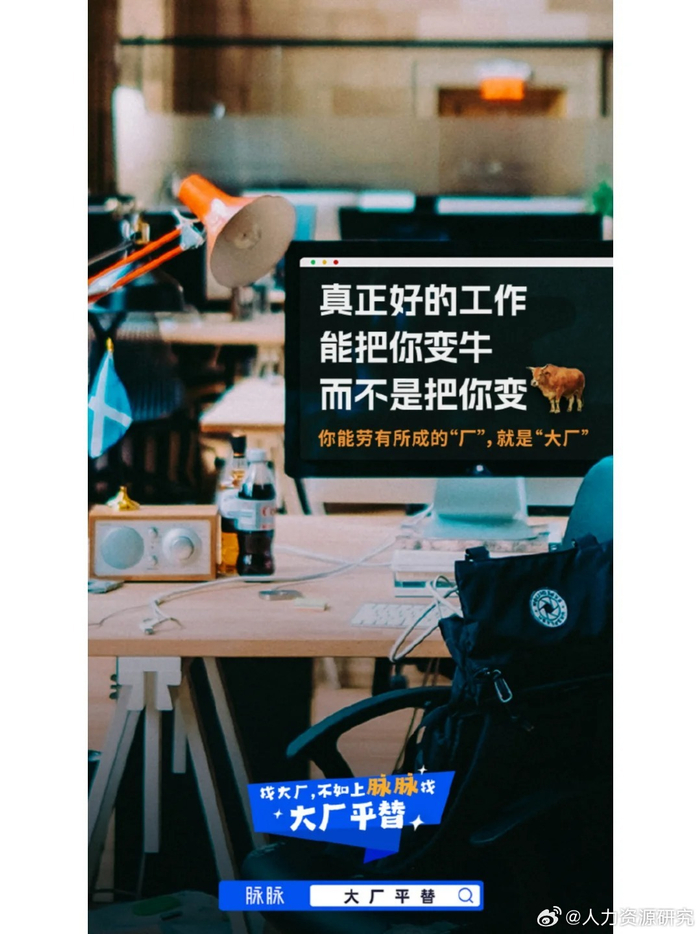 脉脉大厂平替海报文案真实又扎心