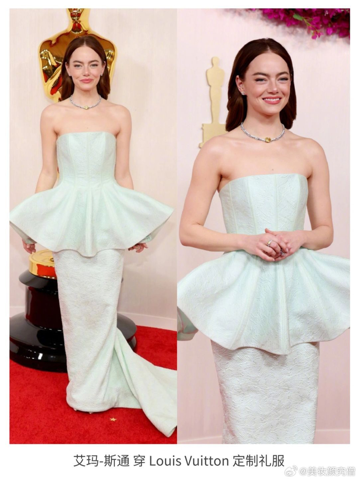 石头姐二封奥斯卡高兴到崩开lv礼服