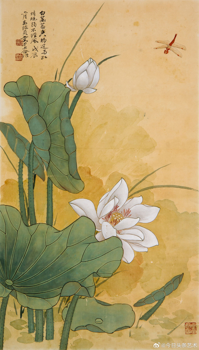 画家俞致贞,刘力上合作荷花图
