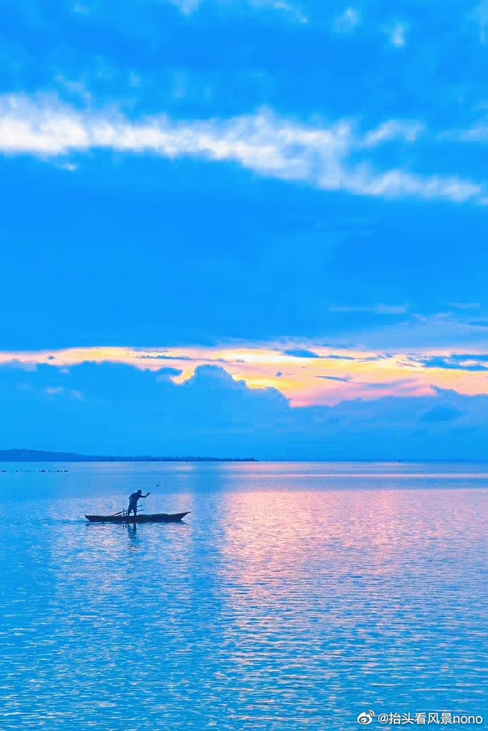 夏日|清凉壁纸 面朝日落,背倚晨曦, 水天相接,诗意画境一般