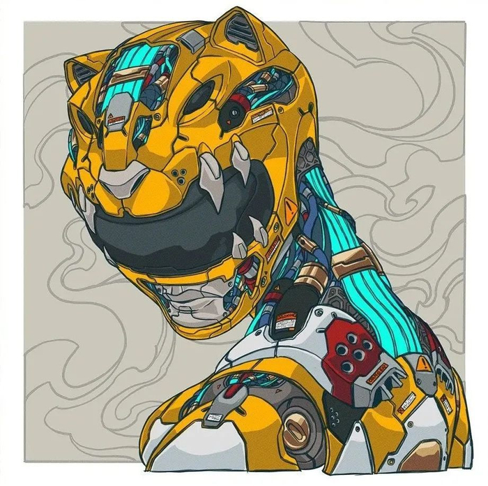 炸裂!艺术家爆改卡通角色,炫酷的机械风让人爱极了