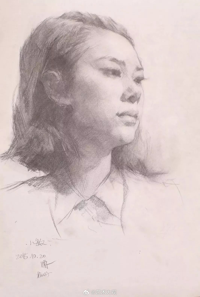 央美教授于明素描人物肖像作品欣赏