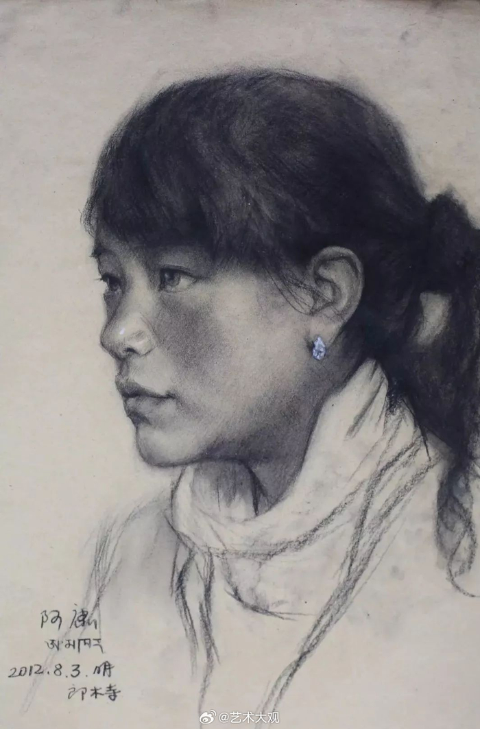 央美教授于明素描人物肖像作品欣赏
