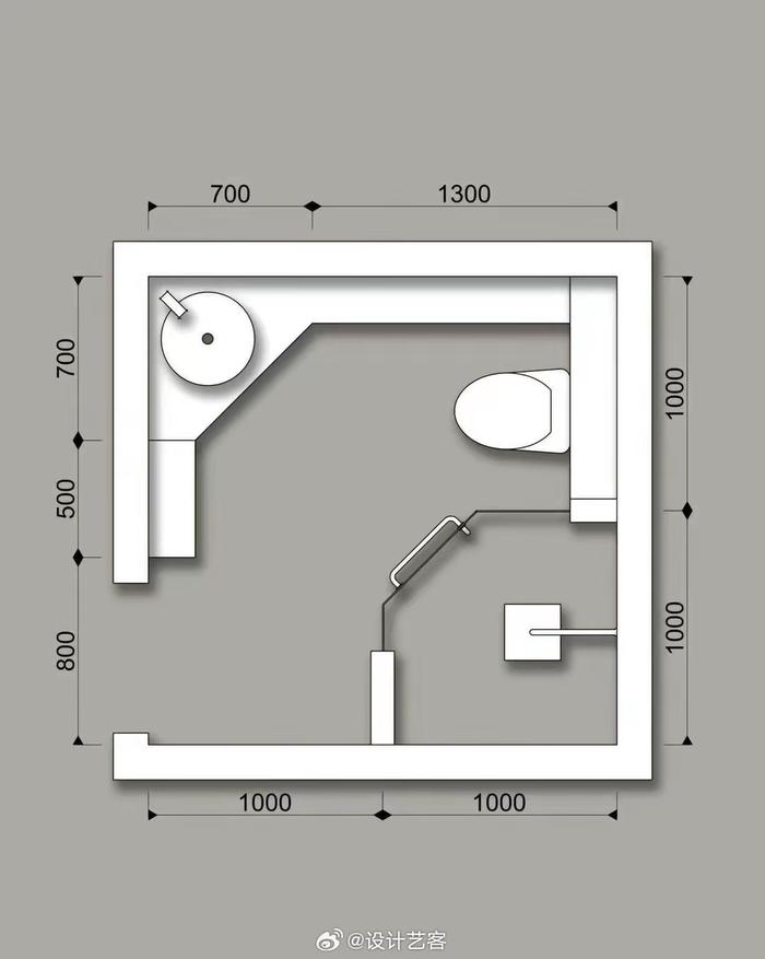2x2卫生间设计平面图图片