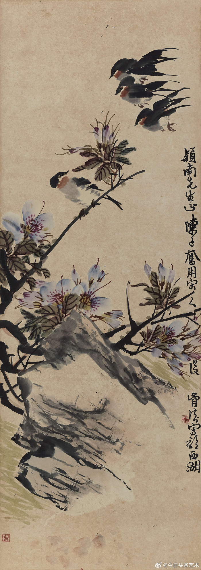 画家陈子奋花鸟画