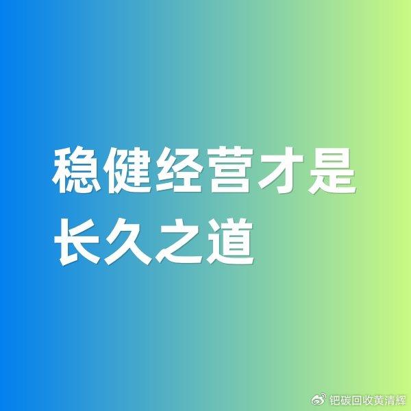 钯碳回收，稳健经营才是长久之道