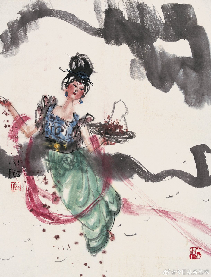 画家傅小石笔下的仕女画