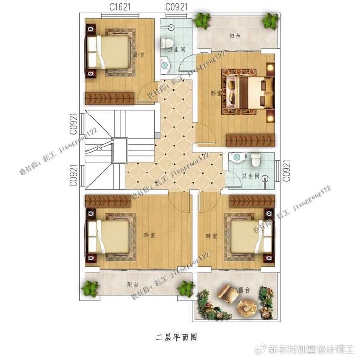 6款三层农村别墅,开间8米90平的宅基地,盖出百万豪宅的气势